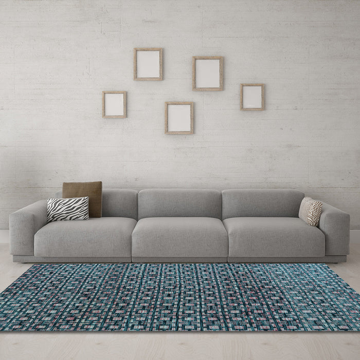 Machine Washable Abstract Light Blue Modern Rug in a Living Room, wshabs5067lblu
