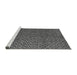 Sideview of Machine Washable Abstract Gray Modern Rug, wshabs5067gry