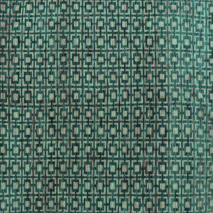 Square Machine Washable Abstract Turquoise Modern Area Rugs, wshabs5067turq