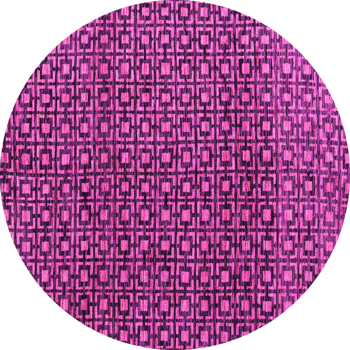 Round Abstract Pink Modern Rug, abs5067pnk