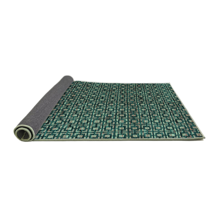 Sideview of Abstract Turquoise Modern Rug, abs5067turq