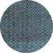 Round Abstract Light Blue Modern Rug, abs5067lblu