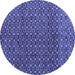 Round Machine Washable Abstract Blue Modern Rug, wshabs5067blu