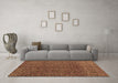 Machine Washable Abstract Brown Modern Rug in a Living Room,, wshabs5067brn