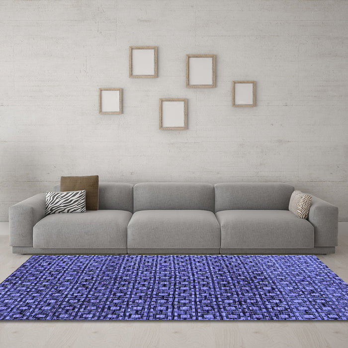 Machine Washable Abstract Blue Modern Rug in a Living Room, wshabs5067blu