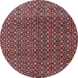 Round Abstract Red Modern Rug, abs5067