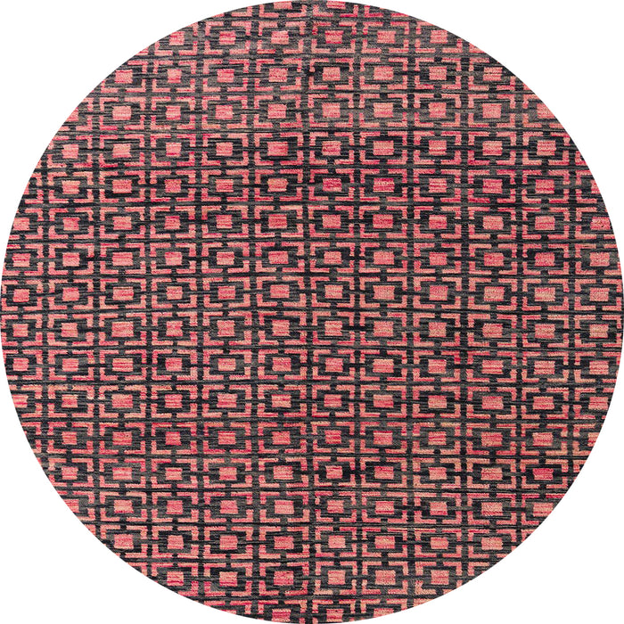Round Abstract Red Modern Rug, abs5067