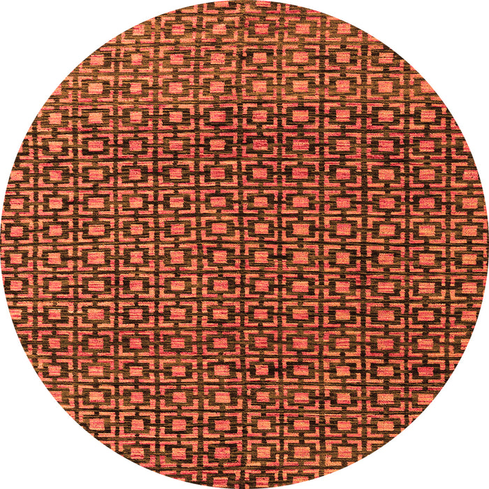 Round Abstract Orange Modern Rug, abs5067org