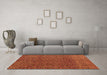 Machine Washable Abstract Orange Modern Area Rugs in a Living Room, wshabs5067org