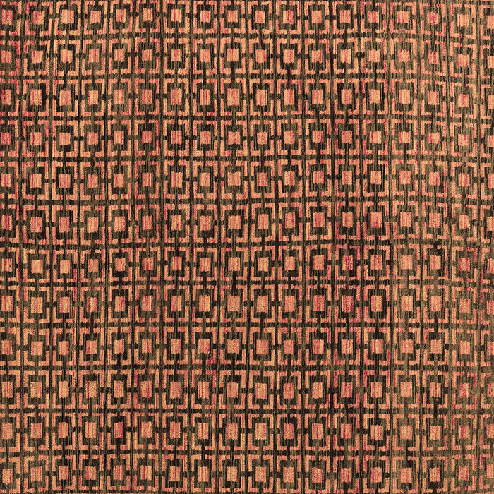 Square Machine Washable Abstract Brown Modern Rug, wshabs5067brn