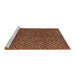 Sideview of Machine Washable Abstract Brown Modern Rug, wshabs5067brn