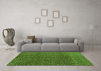 Machine Washable Abstract Green Modern Rug, wshabs5067grn