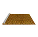 Sideview of Machine Washable Abstract Yellow Modern Rug, wshabs5067yw