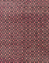 Machine Washable Abstract Vermilion Red Rug, wshabs5067