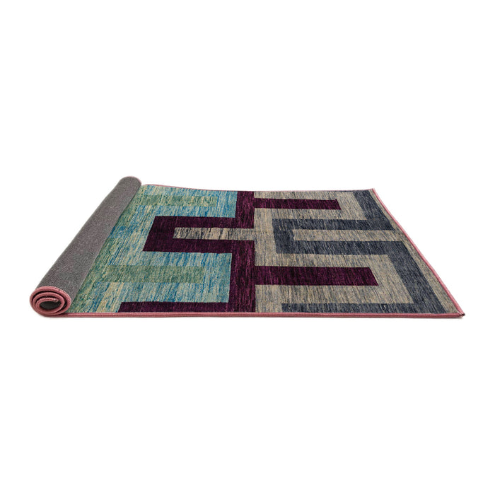 Sideview of Abstract Maroon Purple Modern Rug, abs5068