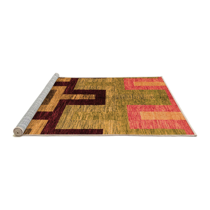 Sideview of Machine Washable Abstract Orange Modern Area Rugs, wshabs5068org