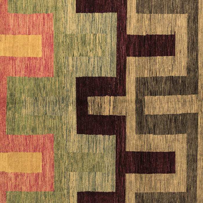 Square Machine Washable Abstract Brown Modern Rug, wshabs5068brn