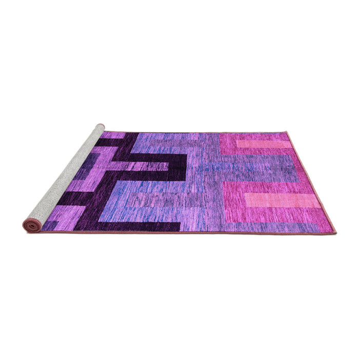 Sideview of Machine Washable Abstract Purple Modern Area Rugs, wshabs5068pur