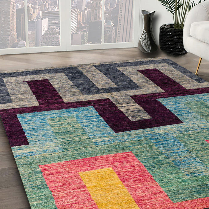Machine Washable Abstract Velvet Maroon Purple Rug in a Family Room, wshabs5068