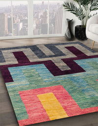 Abstract Maroon Purple Modern Rug, abs5068