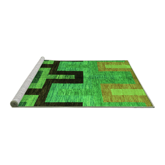 Sideview of Machine Washable Abstract Green Modern Area Rugs, wshabs5068grn