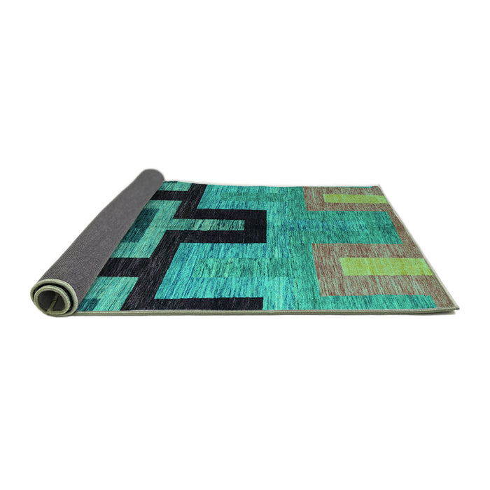 Sideview of Abstract Turquoise Modern Rug, abs5068turq