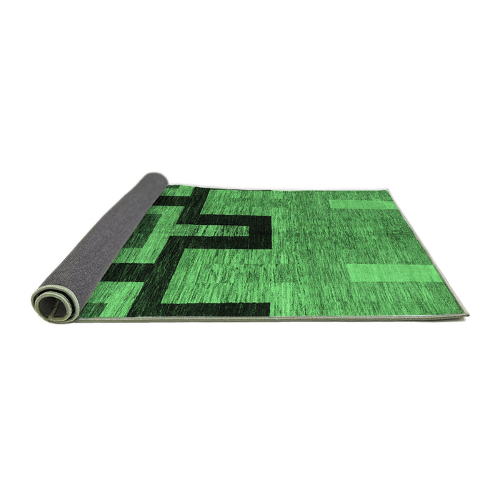 Sideview of Abstract Emerald Green Modern Rug, abs5068emgrn