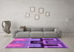 Machine Washable Abstract Purple Modern Area Rugs in a Living Room, wshabs5068pur