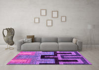 Machine Washable Abstract Purple Modern Rug, wshabs5068pur