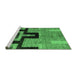 Sideview of Machine Washable Abstract Emerald Green Modern Area Rugs, wshabs5068emgrn