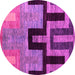 Round Abstract Pink Modern Rug, abs5068pnk