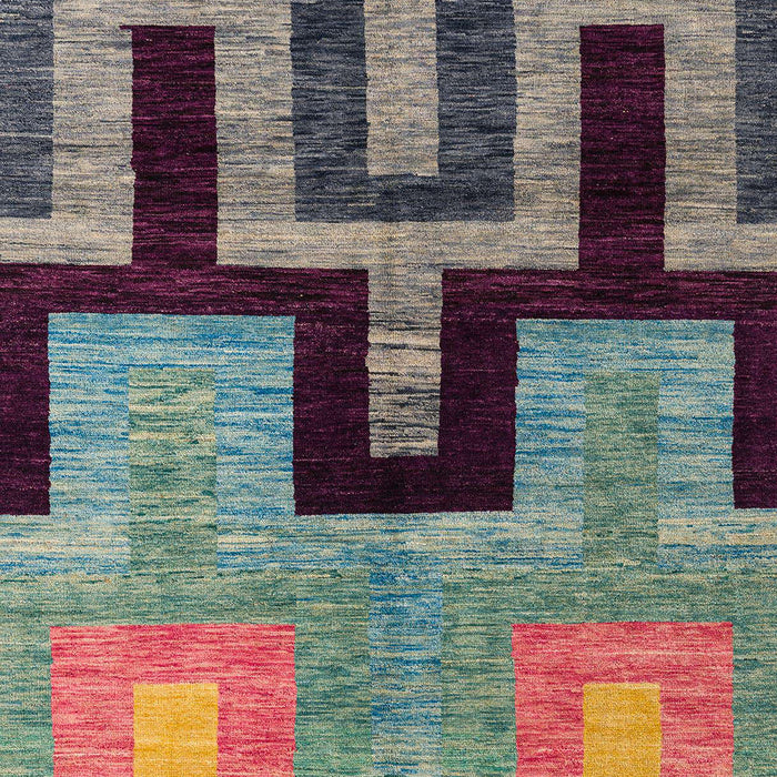 Machine Washable Abstract Velvet Maroon Purple Rug, wshabs5068