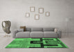 Machine Washable Abstract Emerald Green Modern Area Rugs in a Living Room,, wshabs5068emgrn