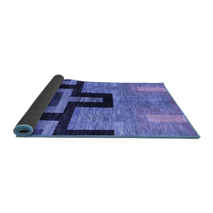 Sideview of Abstract Blue Modern Rug, abs5068blu
