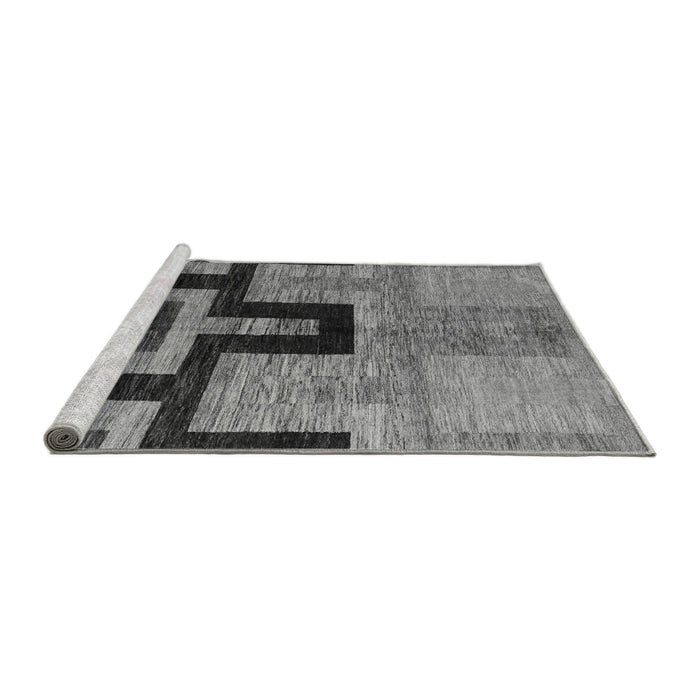 Sideview of Machine Washable Abstract Gray Modern Rug, wshabs5068gry