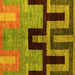 Square Abstract Yellow Modern Rug, abs5068yw