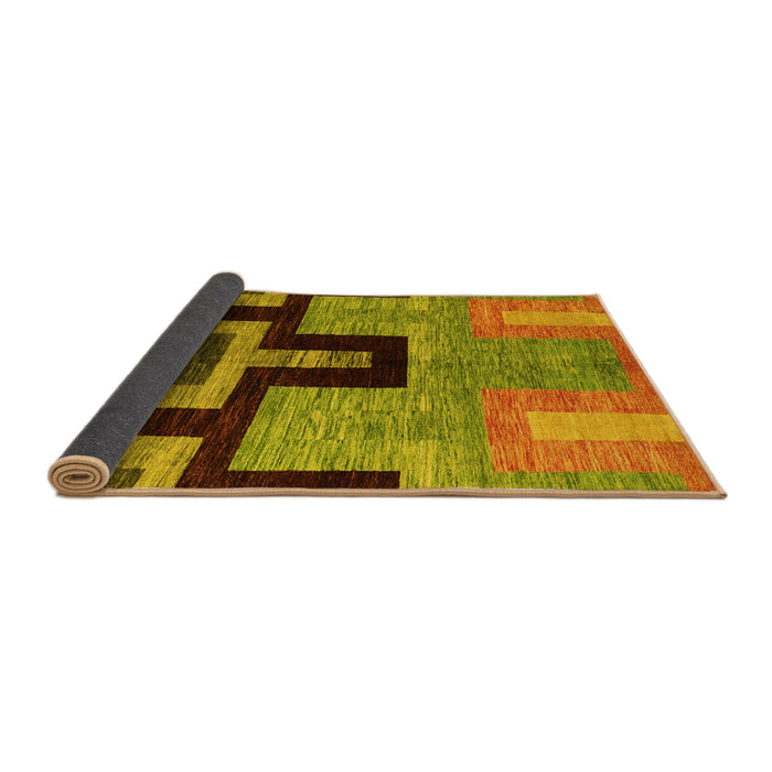 Sideview of Abstract Yellow Modern Rug, abs5068yw