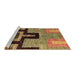 Sideview of Machine Washable Abstract Brown Modern Rug, wshabs5068brn