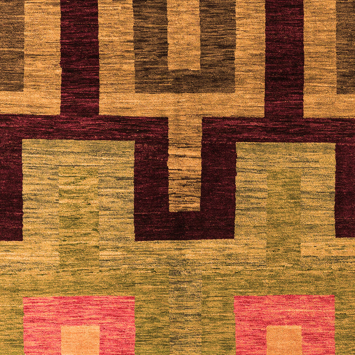 Machine Washable Abstract Orange Modern Area Rugs, wshabs5068org