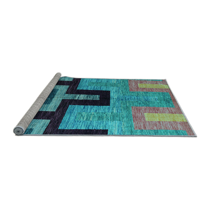 Sideview of Machine Washable Abstract Light Blue Modern Rug, wshabs5068lblu