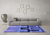 Machine Washable Abstract Blue Modern Rug, wshabs5068blu