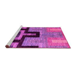 Sideview of Machine Washable Abstract Pink Modern Rug, wshabs5068pnk