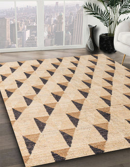Abstract Pastel Orange Solid Rug in Family Room, abs5069
