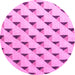 Round Machine Washable Solid Pink Modern Rug, wshabs5069pnk
