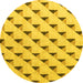 Round Solid Yellow Modern Rug, abs5069yw