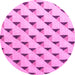 Round Solid Pink Modern Rug, abs5069pnk