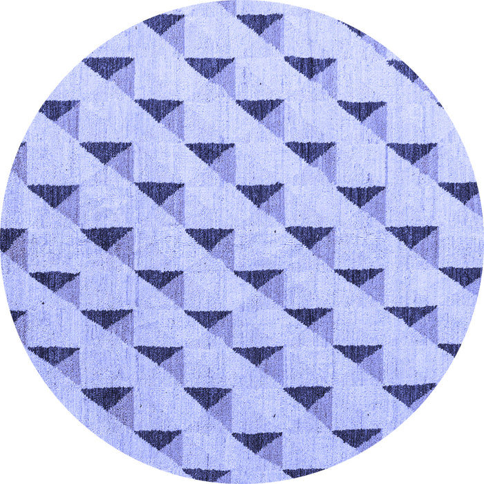 Round Solid Blue Modern Rug, abs5069blu