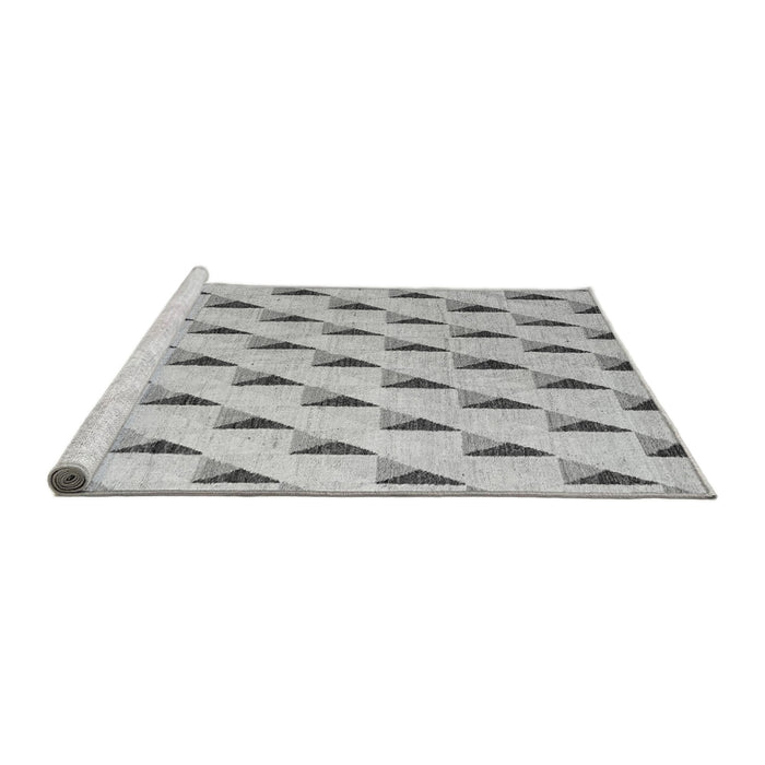 Sideview of Machine Washable Solid Gray Modern Rug, wshabs5069gry