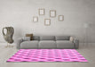 Machine Washable Solid Pink Modern Rug in a Living Room, wshabs5069pnk