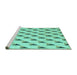 Sideview of Machine Washable Solid Turquoise Modern Area Rugs, wshabs5069turq